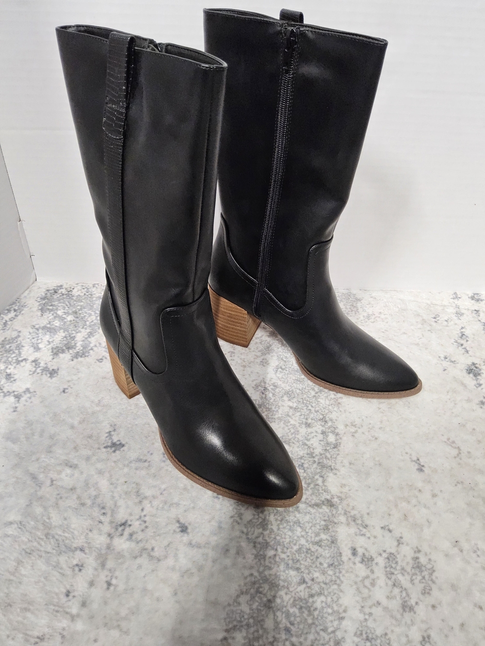 Customer Return Size 8 Dolce Vita Black Mid-Calf Block Heel Women's Boots - Picture 8 of 13